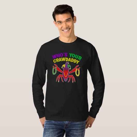 Whos Your Crawdaddy Crawfish Jester Mardi Gras Tシャツ (正面フル)