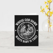 Whose God White Baby Is This_ Funny Christmas Humo カード (黄色い花)