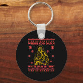 Whose God White Baby Is This Nativity Ugly Christm キーホルダー (正面)