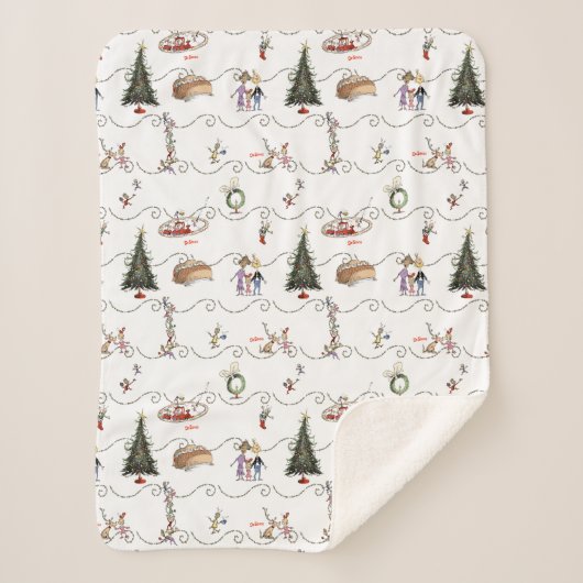 Whoville Christmas Garland Celebration シェルパブランケット (正面)