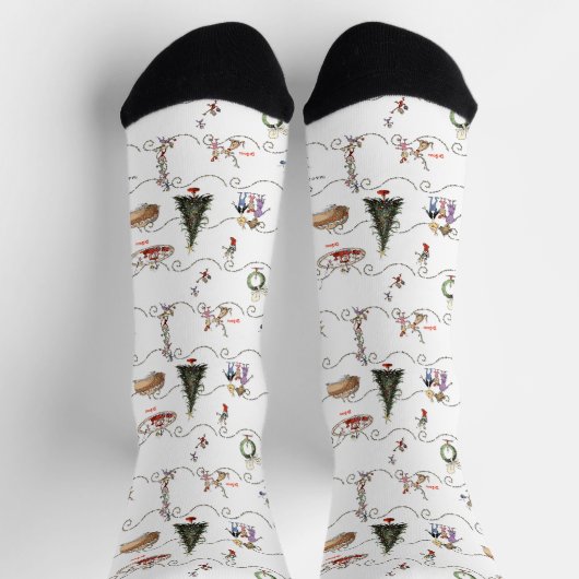 Whoville Christmas Garland Celebration ソックス (上部)