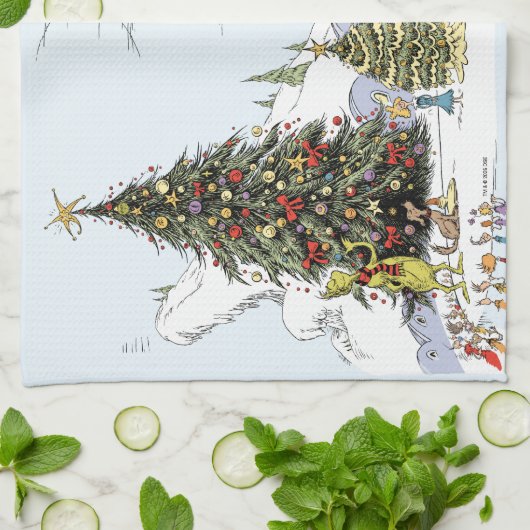 Whoville Christmas Tree Contest キッチンタオル (折り畳み)