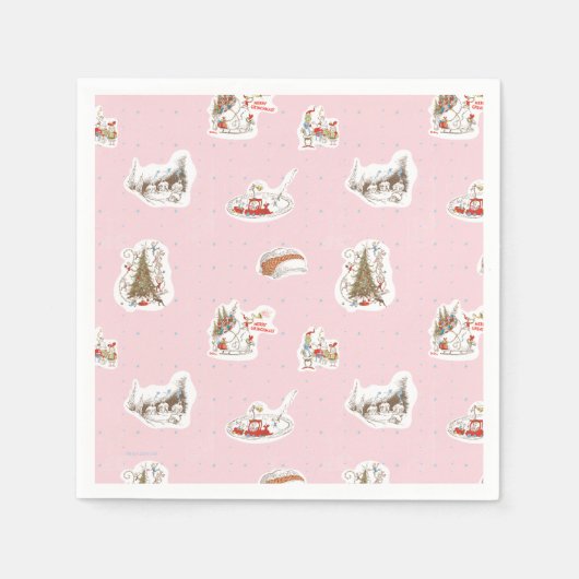 Whoville Christmas Vignette Pattern スタンダードカクテルナプキン (正面)
