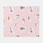 Whoville Christmas Vignette Pattern フリースブランケット (正面(横))