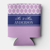 Whtモロッコ#4 CB海軍の名前モノグラム結婚ズ 缶クーラー (正面)