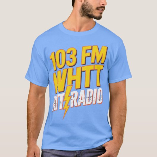 WHTT Retro 1980s Boston Radio Station Tシャツ (正面)