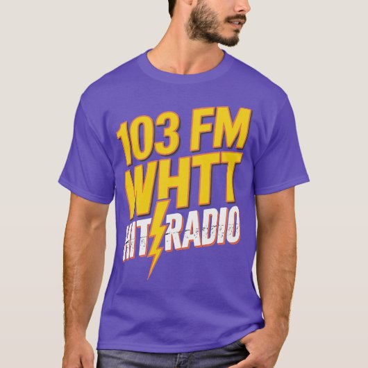 WHTT Retro 1980s Boston Radio Station Tシャツ (正面)