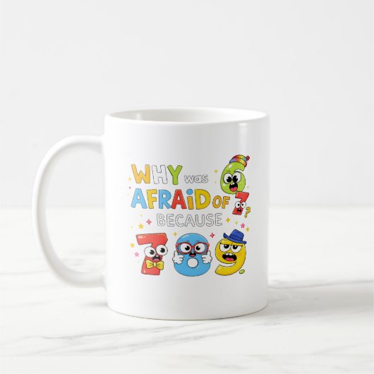 Why Are Numbers Afraid Funny Math Design for Kids コーヒーマグカップ (左)