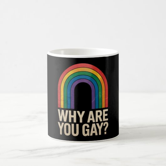 Why Are YouゲイおもしろいレインボーLGBTQプライド同盟 コーヒーマグカップ (中央)
