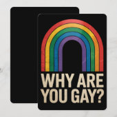 Why Are YouゲイおもしろいレインボーLGBTQプライド同盟 招待状 (正面/裏面)