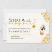 Why Bee Genderがベビーを明らかにするパーティの招待状 招待状 (正面)