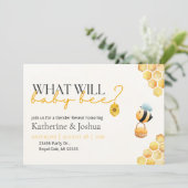 Why Bee Genderがベビーを明らかにするパーティの招待状 招待状 (スタンド正面)