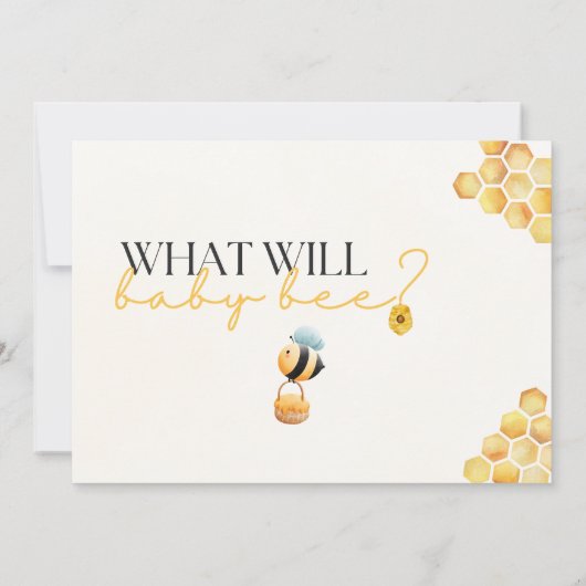 Why Bee Genderがベビーを明らかにするパーティの招待状 招待状 (裏面)