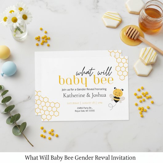 Why Bee Genderがベビーを明らかにする招待状 招待状