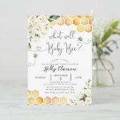 Why Bee GenderがベビーBeeを明らかにするパーティーベビー 招待状 (スタンド正面)