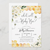 Why Bee GenderがベビーBeeを明らかにするパーティーベビー 招待状 (正面/裏面)