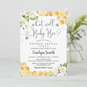 Why Bee GenderがベビーBeeを明らかにするパーティーベビー 招待状 (スタンド正面)