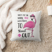 Why Fit In Flamingo Pillow クッション (ブランケット)