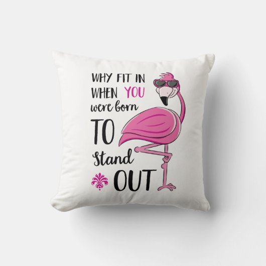 Why Fit In Flamingo Pillow クッション (正面)