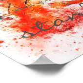 Why fit in // flamingo//water color ポスター (角)