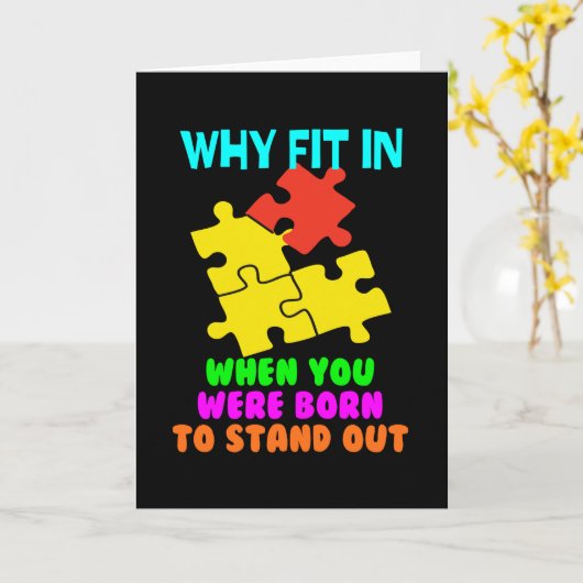 Why Fit In When You Were Born To Stand Out カード (黄色い花)