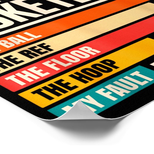 Why I Always Miss Funny Chart Basketball Hoop  ポスター (角)