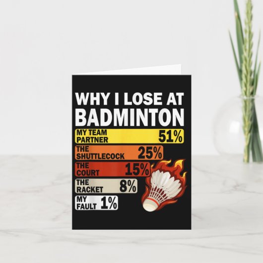 Why I Lose At Badminton Funny My Fault カード (正面)