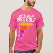 Why I Lose At Disc Golf Funny Frisbee Excuses Tシャツ (正面)