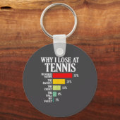 Why I Lose At Tennis Funny Tennis Player Quote  キーホルダー (正面)