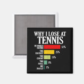 Why I Lose At Tennis Funny Tennis Player Quote  マグネット (正面/裏面)