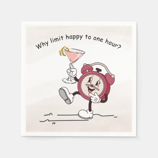 Why Limit Happy Hour Cocktail Napkin スタンダードカクテルナプキン (正面)