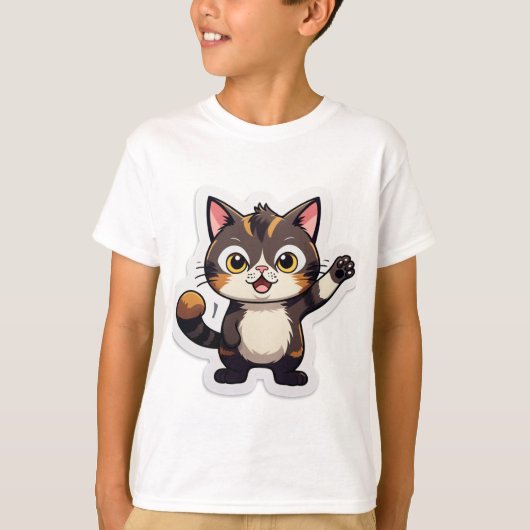 Why So Silent? – Confused Cat Sticker Tシャツ (正面)