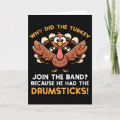 Why Turkey Join Nd Drumstick Thanksgiving Men Kids カード (正面)