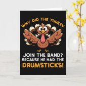 Why Turkey Join Nd Drumstick Thanksgiving Men Kids カード (黄色い花)
