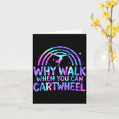 Why Walk When You Can Cartwheel Gymnastics Gymnast カード (黄色い花)
