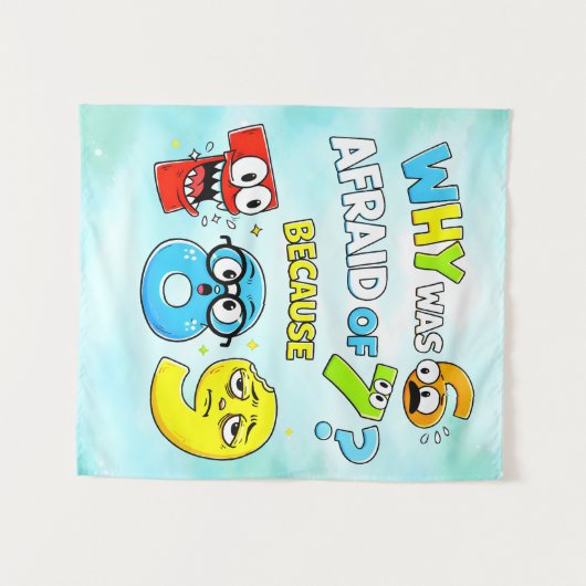 Why Was 6 Afraid of 7 Funny Math Design タペストリー (正面(横))