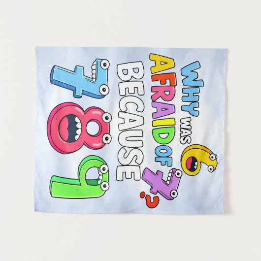 Why Was 6 Afraid of 7 Funny Math Design タペストリー (正面(横))