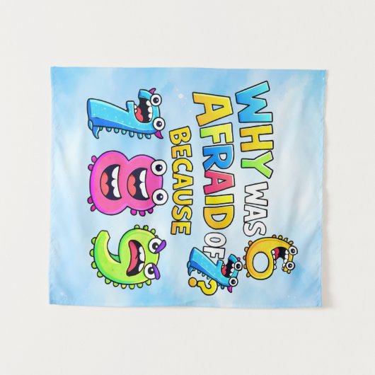 Why Was 6 Afraid of 7 Funny Math Design タペストリー (正面(横))