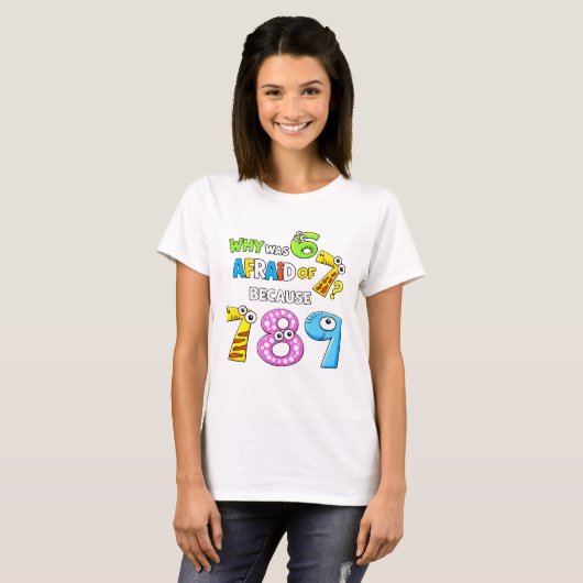Why Was 6 Afraid of 7 Funny Math T Shirt Tシャツ (正面フル)