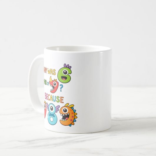 Why Was Six Afraid Funny Maths Joke Mug コーヒーマグカップ (正面左)