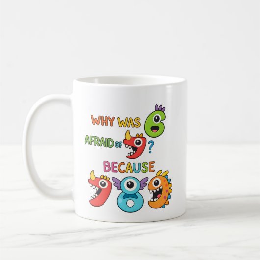 Why Was Six Afraid Funny Maths Joke Mug コーヒーマグカップ (左)
