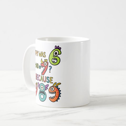Why Was Six Afraid Funny Maths Joke Mug コーヒーマグカップ (正面左)
