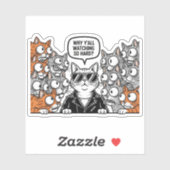 Why Y'all Watching So Hard Cat Sticker シール (シート)