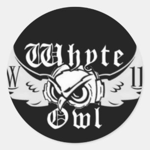 Whyteのフクロウのロゴの円形のステッカー ラウンドシール