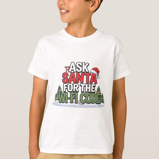 Wi頼Fiコード用Santa:フェスティバルとおもしろい Tシャツ (正面)