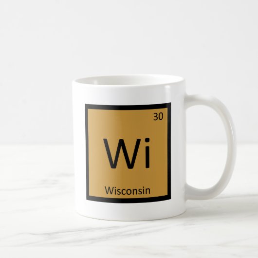 Wi -ウィスコンシンの州化学周期表 コーヒーマグカップ (右)