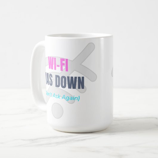 Wi-Fiがダウンした(再びダウンし頼ない) コーヒーマグカップ (正面左)