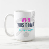 Wi-Fiがダウンした(再びダウンし頼ない) コーヒーマグカップ (左)