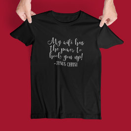 Wi-Fiには力がある イエスキリスト ブラック 楽しい Tシャツ