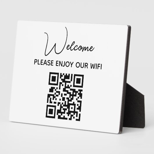 Wi-Fiをお楽しみください | WIFIようこそQRコード フォトプラーク (側面)
